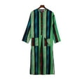 thumbnail image 1 of Birdeem Robe Décontractée de Mode pour Homme à Manches Longues, Double Poche, Imprimé à Rayures, Longue Chemise, 1 of 1