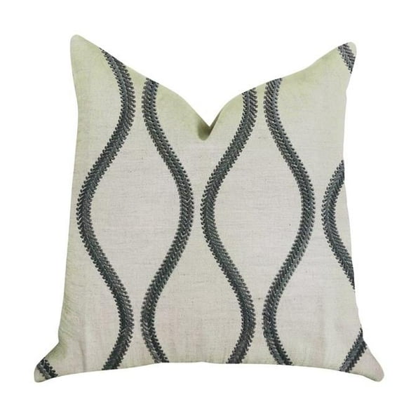 Bella Curve Green & Beige Luxury Throw Pillow, 20 x 36 in. King