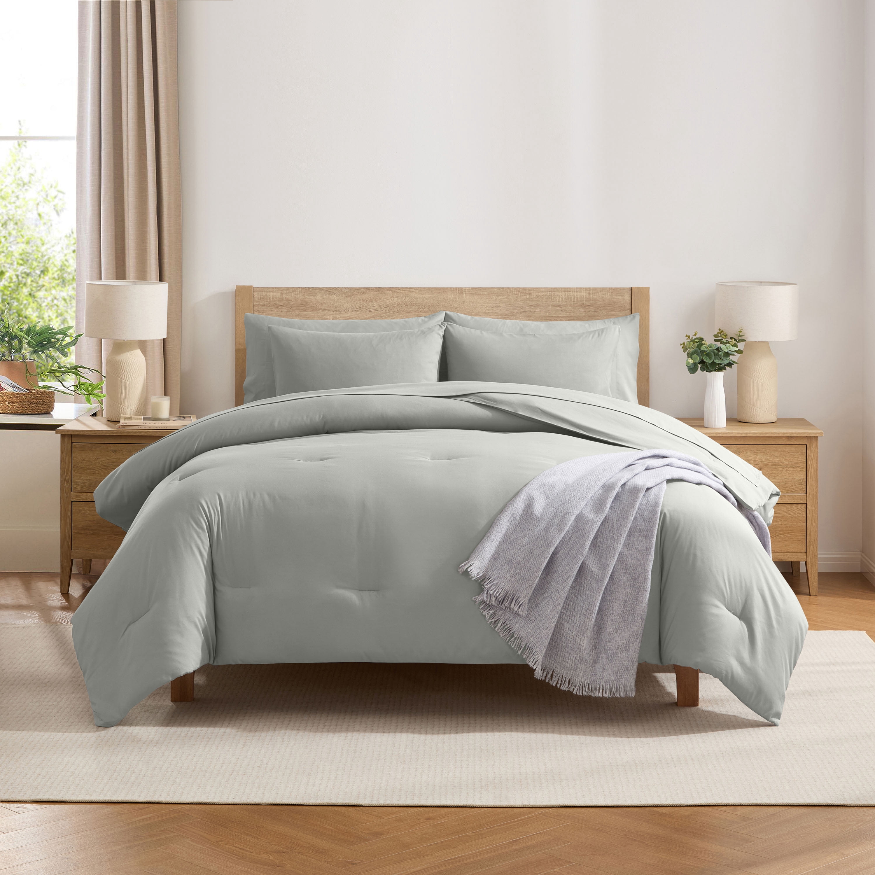 LammaLoe King SizeComforter Set, 7 Piece Bed in a Bag, Ultra Soft Bedding Comforter Set with Sheets, All Season Bed Set, London Fog