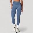 thumbnail image 4 of Women's Seamless Ribbed High Waist Full Length Leggings with Compression Fit - X Large, Blue, 4 of 7