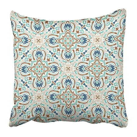 ECCOT Beige Flower Boho Style Ornamental Tiled Floral Design Best Papper and More Fantasy Pillowcase Pillow Cover 20x20
