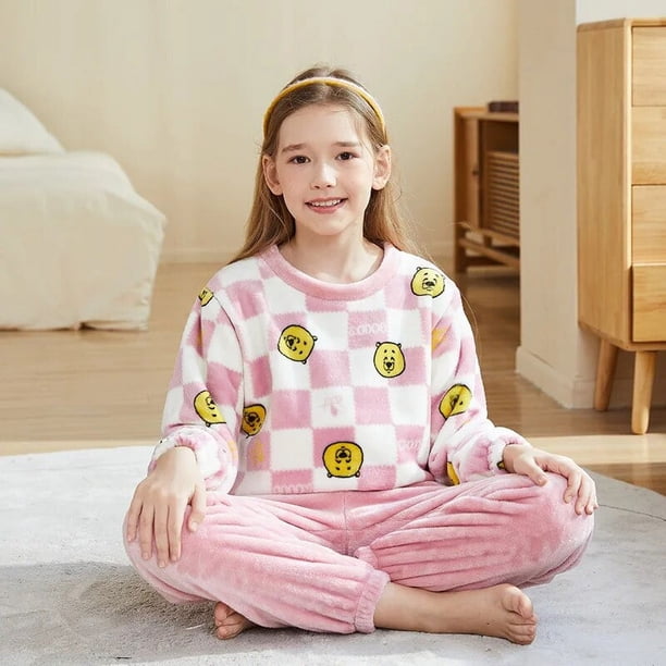 Pijamas de felpa para niños y niñas, ropa de dormir cálida de dinosaurio de dibujos animados para bebés, ropa de noche de invierno para adolescentes