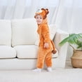 thumbnail image 2 of Baby Leopard Fleece Jumpsuit Toddler Funny Halloween Animal Onesie Infant Boys Girls Cute Plush One Piece Hooded Outfit, 2 of 9