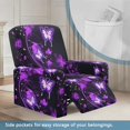 thumbnail image 3 of HELLHERO 4 Pcs Purple Butterfly Floral Recliner Chair Covers, Soft Recliner Chair Slipcover Brushed Anti Pet Hair Recliner Cover for Living Room Living Bedroom, 3 of 8
