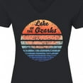 thumbnail image 4 of Inktastic Lake of the Ozarks Distressed Retro Sunset Women's V-Neck T-Shirt, 4 of 5