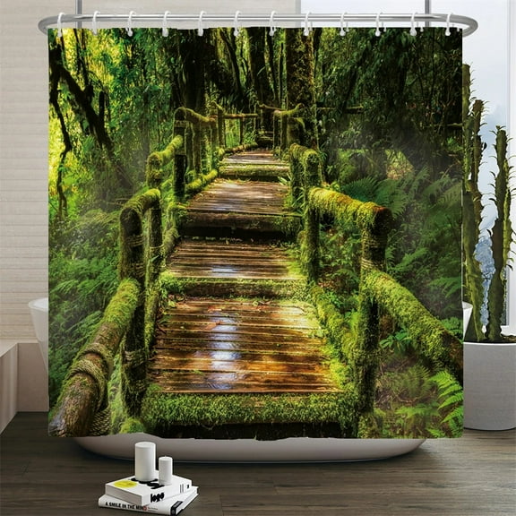 Forest Natural Scenery Shower Curtains High Quality Waterproof Shower Curtain Tree landscape Bathroom Curtain Polyester Fabric