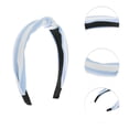thumbnail image 3 of Ofertas Únicas 1 Pc Diademas Anchas de Patrón de Rayas Grace para Mujeres Blanco Azul, 3 of 6