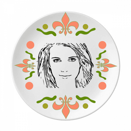 

Sketch European Beauty Pretty Lady Flower Ceramics Plate Tableware Dinner Dish