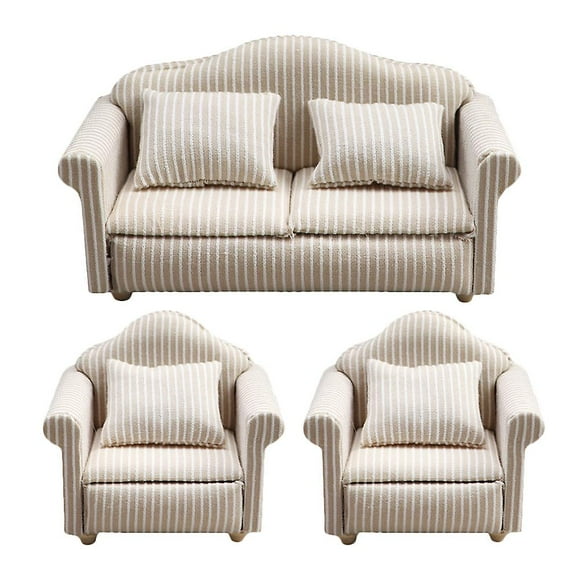 3 Pcs Couch Sofa Miniature Couch Model Dolls House Furniture Couch Miniature Sofa Model Miniature Sofa Pillow