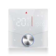 WiFi Thermostat Wifi Smart Tuya WiFi Thermostat Voice Control Digital Weekly Programmable Temperature Controller Digital Smart Knob Thermostat with Dimmable Light Color for Electric Heating