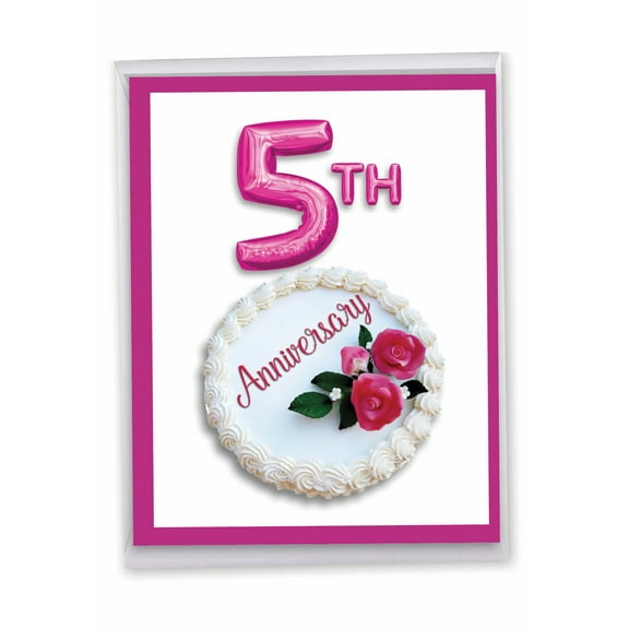 1 Large 5th Anniversary Card (8.5 x 11 Inch) - Big Day Milestones 5 J7060NMAG