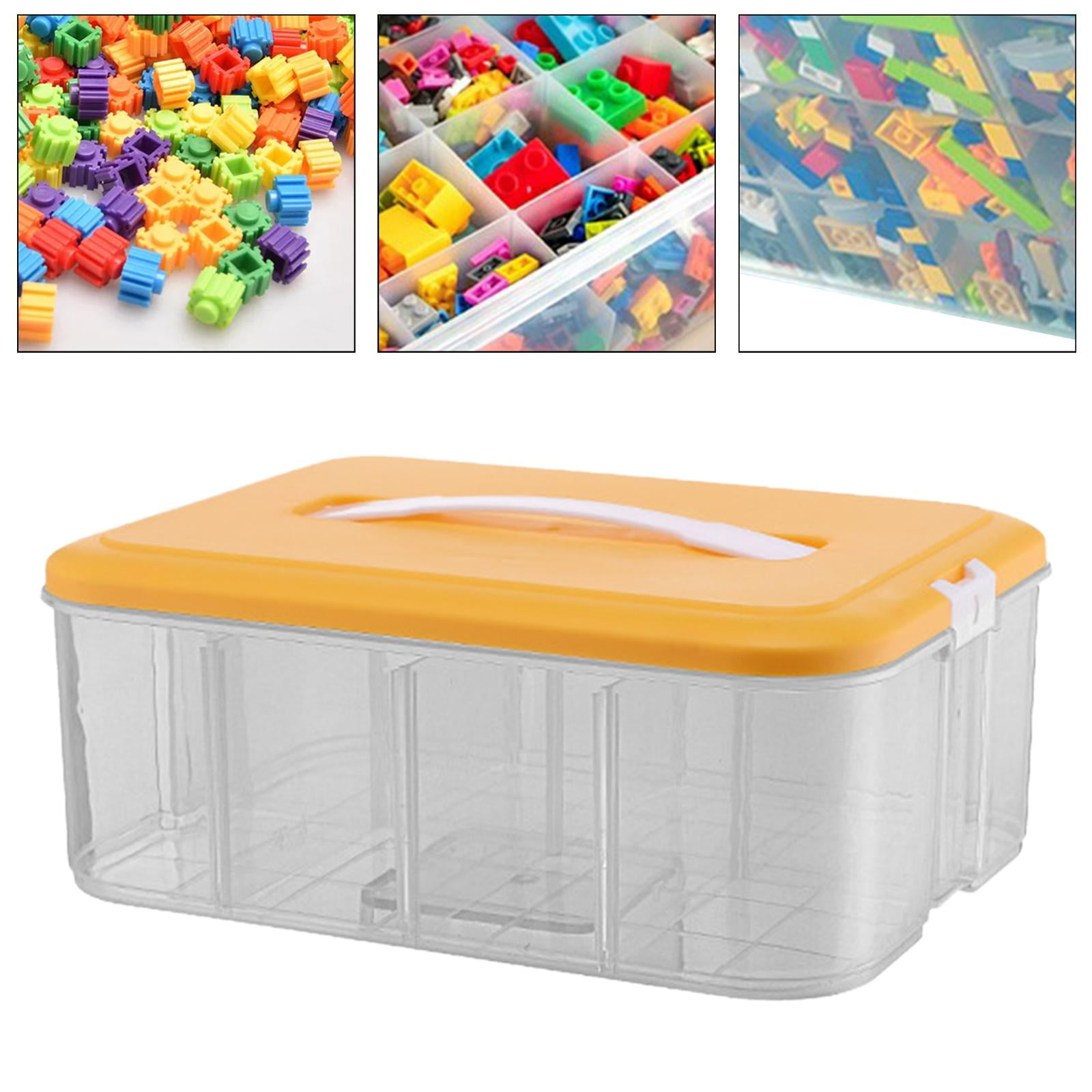 Fiocias Portable Building Blocks Storage Gaming Building Blocks Container Case for Craft single layer