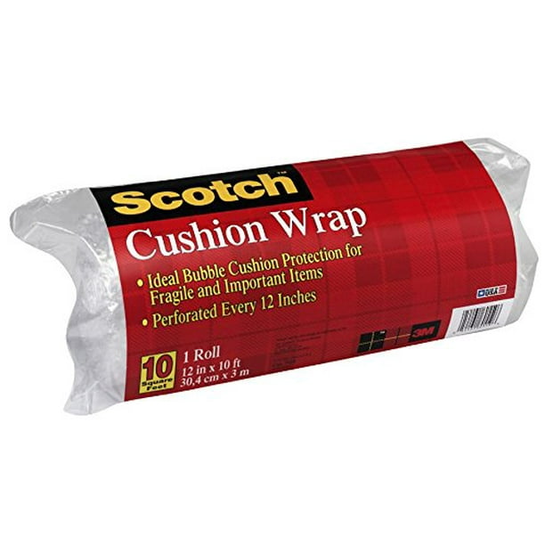 Scotch Standard Bubble Cushion Wrap, 12 in x 10 ft