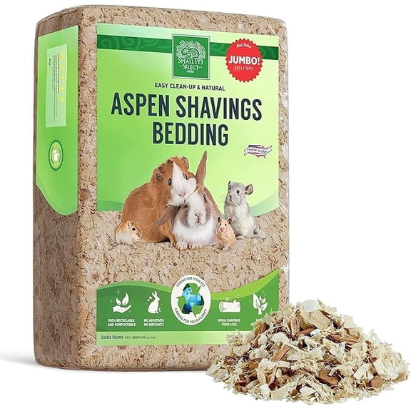 Small Pet Select Premium Natural Aspen Bedding, Animal Bedding for Small Indoor and Outdoor Pets, , Jumbo Size 141 L Pack