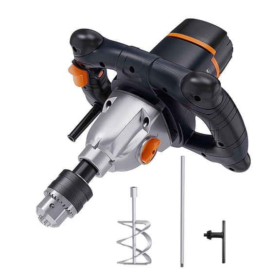 MAXXT Mixer 13A Single Paddle Concrete Mortar Mixer, 5/8" Keyed Chuck, Soft Start, Come w/100mm Large Spiral Mixing Paddle