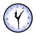 thumbnail image 4 of Reloj de pared redondo decorativo de 12 pulgadas con temática de ballet, reloj colgante silencioso, adorno para cafetería, bar, baño, hogar, escuela,, 4 of 10