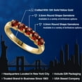 thumbnail image 2 of Gem Stone King 10K Yellow Gold Red Garnet Wedding-Bands Ring for Women | 1.00 Cttw | Round 3.5MM | Gemstone January Birthstone | Size 5, 2 of 6