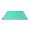 thumbnail image 2 of Ahgly Company Machine Washable Indoor Round Solid Turquoise Blue Modern Area Rugs, 3' Round, 2 of 4
