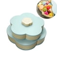 thumbnail image 1 of Caja de aperitivos de doble capa, platos de caramelo, bandeja giratoria para aperitivos con forma de pétalo, caja organizadora de almacenamiento de platos de frutas secas de doble cubierta Ormromra LL-0398-1, 1 of 6
