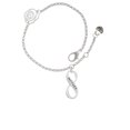 thumbnail image 2 of Delight Jewelry Silvertone Mother Infinity Sign Silver-tone Rose Link Chain Bracelet, 6.25"+1.75" Extender, 2 of 4