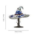 thumbnail image 2 of Luckky Stained Glass Witch Hat Lamp Style Resin Night Light,USB Powered Gothic Wizard Hat Table Lamp with ghost Details,Spooky Decorative Lighting for Table, 2 of 6