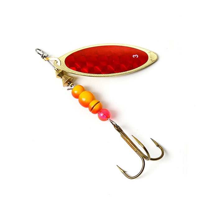 Sonducket Lake Hard Lure Bait Metal Fish Barbed Treble Hook Shining Wobblers Aparejos de pesca portátiles Reemplazo de piezas Red 3 Type1 NO1