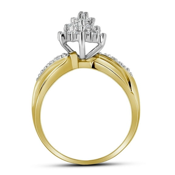 10K Yellow Gold Womens Round Diamond Cluster Ring 1/2 Cttw, Womens Size: 5-10