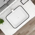 thumbnail image 4 of Dcolora 19"x15" Rectangular Vessel Sink with Black Rim – White Ceramic Bathroom Sink, Modern Above Counter Vanity Basin, Stylish Sink for Bathroom Remodel, Luxury Lavatory Sink, 4 of 6