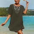 thumbnail image 4 of Brnmxoke Swimsuit Cover Ups for Women Lace Crochet Plus Size V-Neck Bikini Beach Coverups Dress for Swimwear Bathing Suit 2025 Green,XXXXXL, 4 of 9