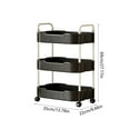thumbnail image 3 of Btomtd 3-Tier Storage Cart with Armrests, Multi-Purpose Rolling Cart Organizer for Kitchen Bathroom and Living Room, Mobile Storage Rack for Toiletries and Supplies 14"W x 9"D x 27"H, Black, 3 of 6