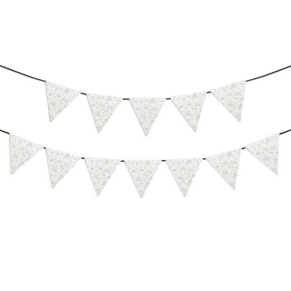 Hello kitty Banner Triangle Bunting Banner, 12 Pieces Christmas Party Bunting Canvas Flags Pennant Garland for Christmas Halloween Party Outdoor and Home Decoration