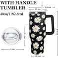 thumbnail image 2 of 40oz Daisy Tumbler With Handle and Straw,Daisy Gifts for Women,Daisy Flowers Daisy Coffee Mug Floral Cup Tumbler,Daisy Stuff Decor, 2 of 6