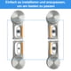 thumbnail image 3 of Clip de espejo de superficie brillante para vidrio, acrílico, imágenes y arte de pared, construcción de aleación de zinc con durabilidad duradera, ideal para baño o uso al aire libre (4 piezas), 3 of 5