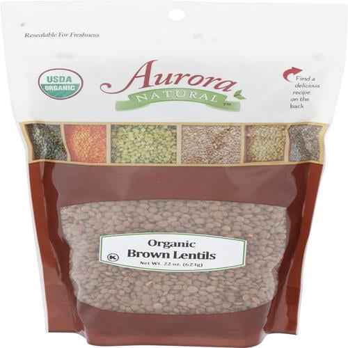 Aurora Products Organic Brown Lentils, 22 Oz - Pack of 2