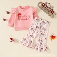 thumbnail image 2 of Gunia Christmas Outfits Sets For Girls Toddler Baby Xmas Candy Crewneck Sweatshirt With Stripe Flare Pants Set Winter Clothes Fashion Streetwear, 2 of 3