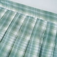 thumbnail image 4 of Alvivi Kids Girls Elastic High Waist Plaid Pleated Skirt Tennis Skort with Lining Shorts School Uniform Skirt 5-14Y Mint Green 11-12, 4 of 7