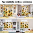 thumbnail image 6 of Sunflower Bee Kitchen Curtains 63 Inch Length, Yellow Botanical Vintage Rose Floral Spring Grommet Top Bedroom Living Room Curtains, Light Filtering Cafe Curtain Drapes 2 Panels Set 104''x63'', 6 of 9