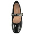 thumbnail image 4 of Top Moda Women Mary Jane Flats Buckle Strap Square Toe Comfort Dress Ballet Shoes PONGO-36 Black Patent 10, 4 of 5
