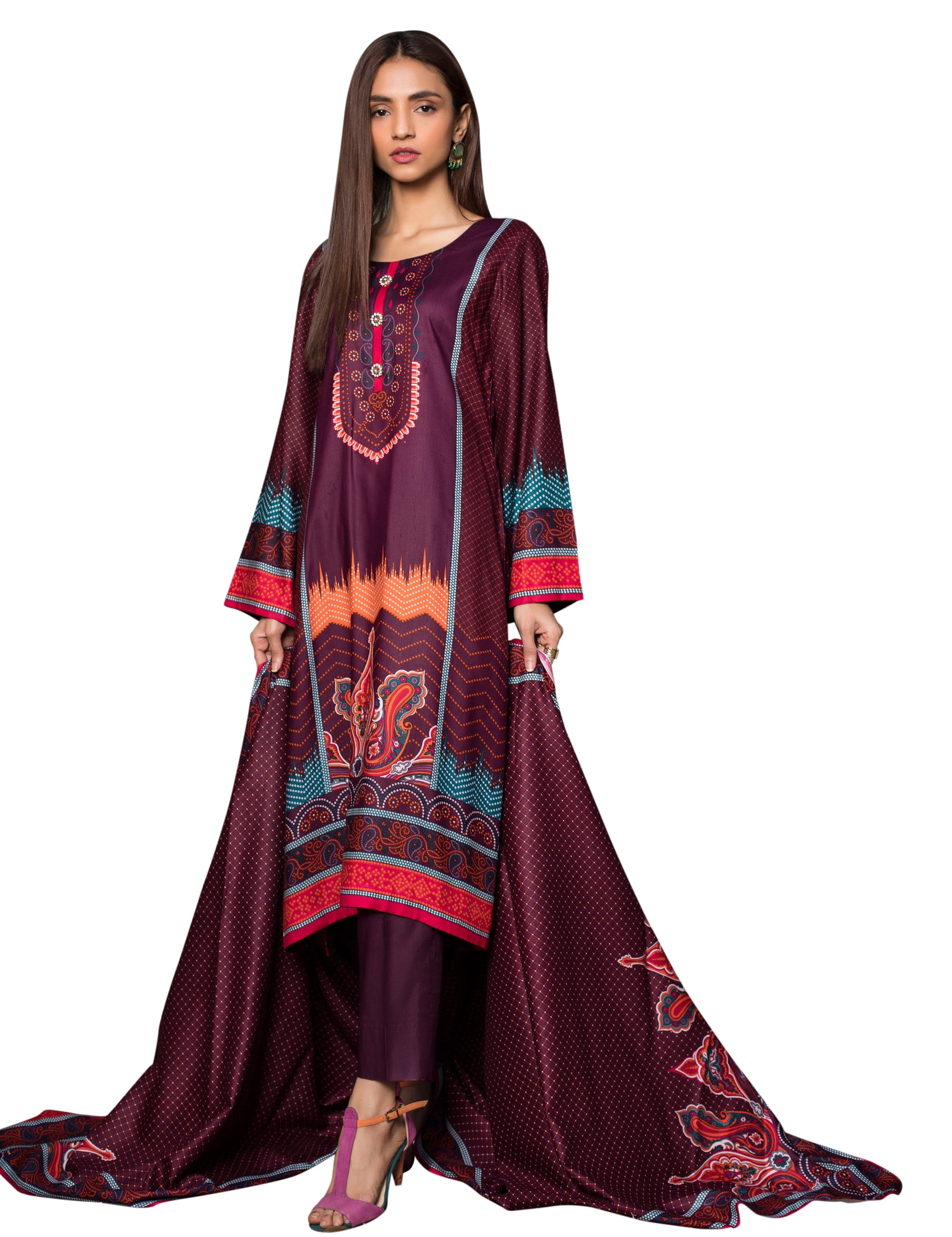 Linen Pakistani Dresses for Women Ready to Wear Shalwar, Kameez with