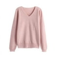 thumbnail image 3 of 2021 new women's spring and autumn V-neck wool pullover sweater with long sleeves, soft and breathable, 3 of 6