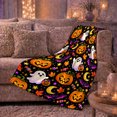 thumbnail image 6 of Whimsical autumn celebration Jack-O'-Lanterns Ghosts Black, Warm Flannel Blanket for Living Room and Family Room, Festive autumn celebration Scene, Art Lovers autumn celebration Gift, 6 of 9
