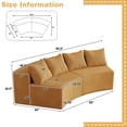 thumbnail image 3 of BUIORD 90.5" Curved Modular Sectional Sofa, Oversize Sponge Corduroy Modular Couch with 4 Pillows for Living Room, Yellow, 2 Modules, 3 of 10