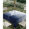 thumbnail image 2 of Square Outdoor Tablecloth with Umbrella Hole Mist Ocean Table Cloth Waterproof Patio Table Cover Coastal Indigo Gray Ombre Sea Waves Minimalist Zipper Tablecloths for Picnic Camping 54x54 Inch, 2 of 8