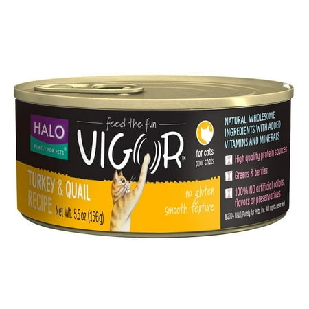 halo vigor holistic wet cat food turkey and roasted quail 5 5 oz