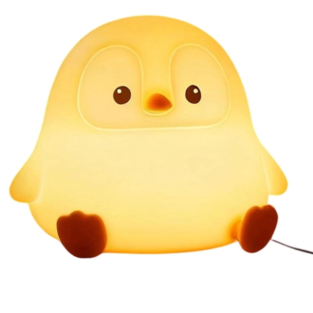 Luz LED de Silicona Suave con Diseño de Pingüino para Jardín de Infancia, Regulable, para Dormitorio o Habitación Infantil.