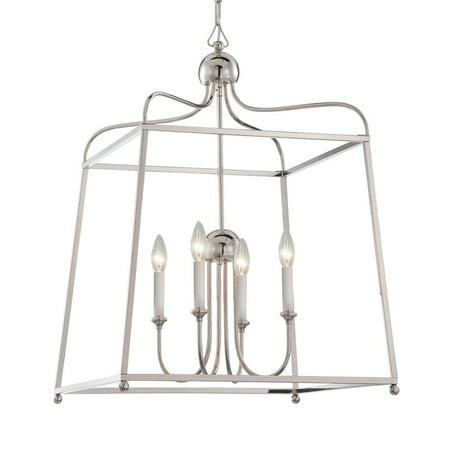 

Crystorama Lighting 2244-PN_NOSHADE Sylvan - Four Light Chandelier - No Shades in Classic Style - 21.5 Inches Wide by 29.75 Inches High Polished Nickel Finish