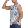 thumbnail image 3 of Balery Cute Chameleons On Blue Men's Sleeveless Muscle Shirts Workout Tank Top, Moisture Wicking, Odor Protection-XX-Large, 3 of 8