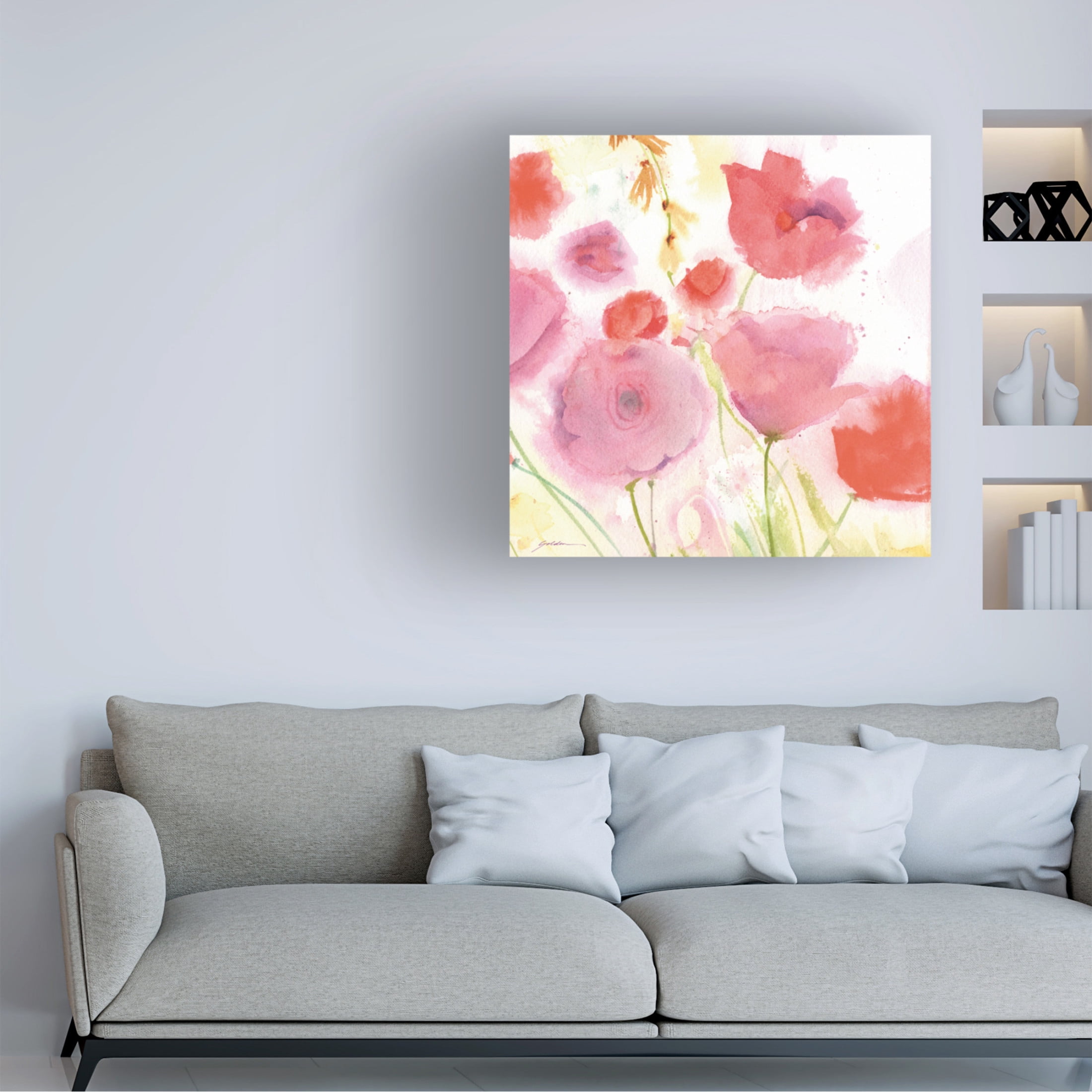 Canvas Wall Art - Sheila Golden 'Joy' Wall Art for Living Room, Bedroom, or Office Décor by Trademark Fine Art - 14 x 14 Inches