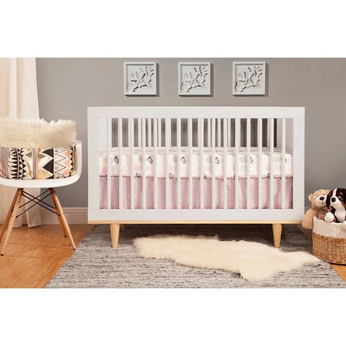 Baby Mod Marley 3in1 Convertible Crib White and Natural