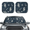 thumbnail image 2 of Kll Vintage Marine Windshield Sun Shade 2-Piece Foldable Car Front Window Sunshade For Most Sedans Suv Truck- Small, 2 of 7